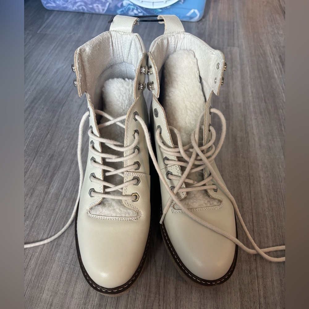 Women's Cream Ankle Boots